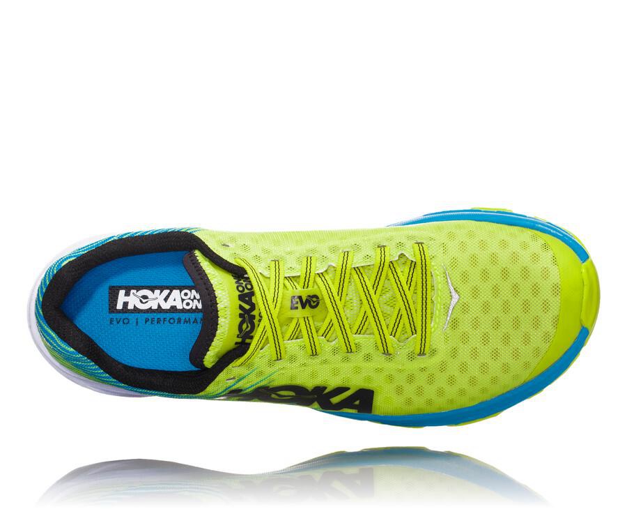 Zapatillas Running Hoka One One Hombre - Evo Carbon Rocket - Verde/Azules - LPF854069